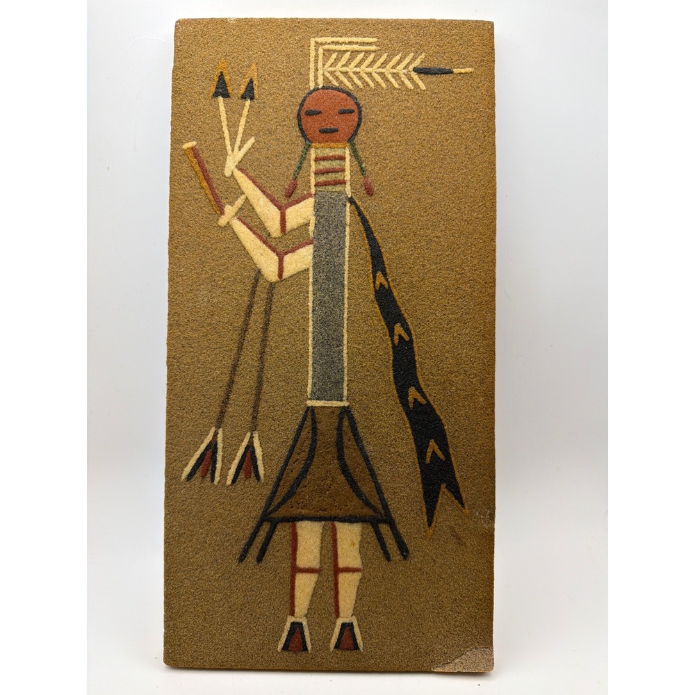 Chee McDonald Navajo Sand Painting Hail Chant Blue Rain Girl New Mexico Art
